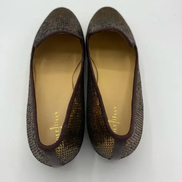 Cole Haan Womens Shoes Nike Air SABRINA bronze Sequin Slip On Loafers Size 10.5 - Picture 3 of 6